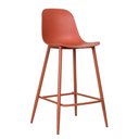 Ver imagem 2 de Kit 4 Banquetas Médias Miami Abi Fratini 91,50 Cm (altura) Polipropileno Terracota Base Aço