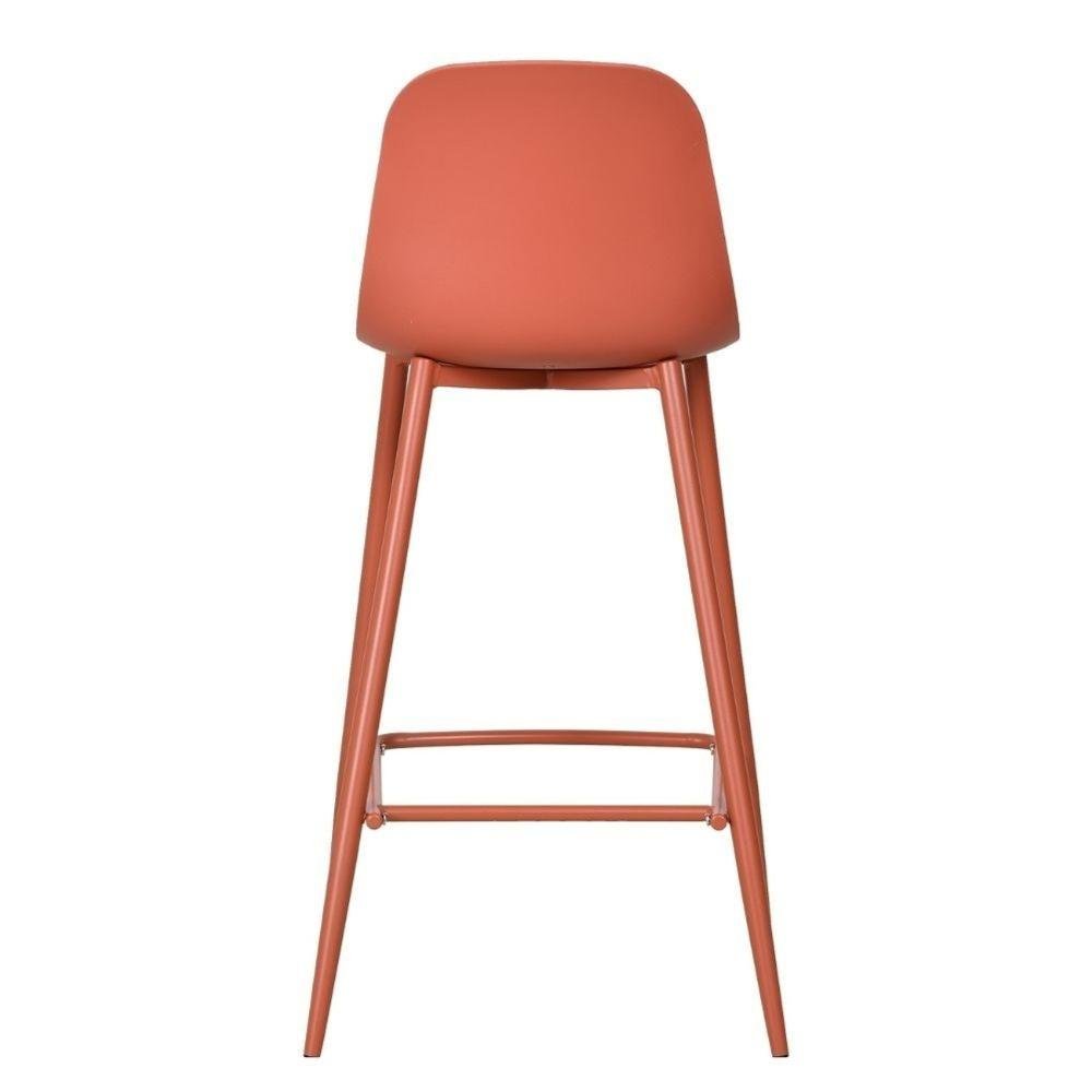 Kit 4 Banquetas Médias Miami Abi Fratini 91,50 Cm (altura) Polipropileno Terracota Base Aço - 4