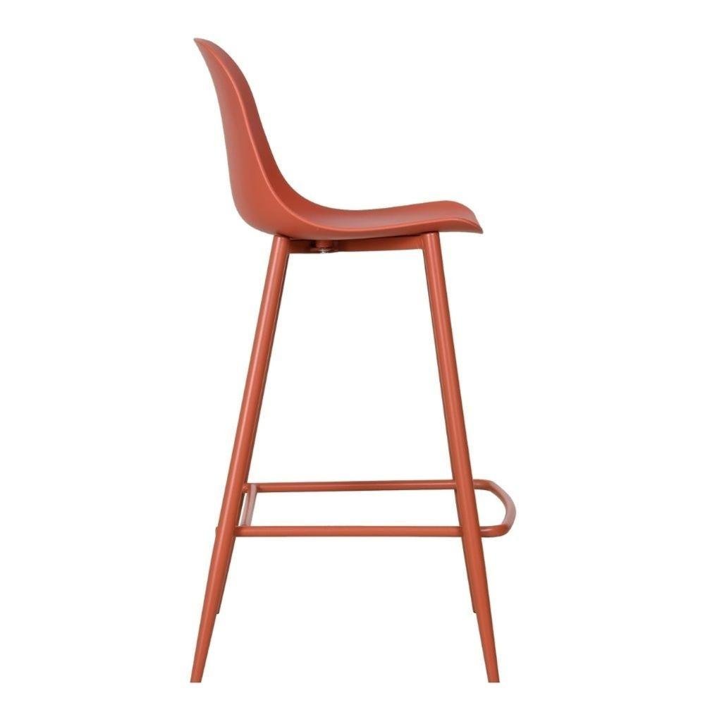 Kit 4 Banquetas Médias Miami Abi Fratini 91,50 Cm (altura) Polipropileno Terracota Base Aço - 3