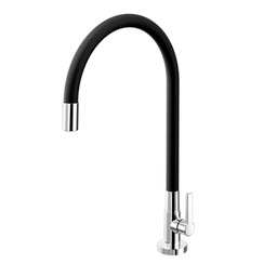 TORNEIRA FLEXÍVEL DE METAL PAREDE COZINHA COR PRETA - 3