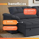 Ver imagem 6 de Sofá Retrátil e Reclinável 4 Lugares 2,50m Monique Cinza