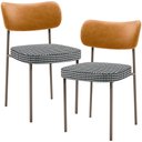 Ver imagem 1 de Kit 02 Cadeiras Decorativa Sala de Jantar Melina Base Arena L02 Couríssimo Whisky Pied Poule - Lyam