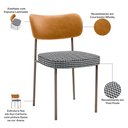 Ver imagem 3 de Kit 02 Cadeiras Decorativa Sala de Jantar Melina Base Arena L02 Couríssimo Whisky Pied Poule - Lyam