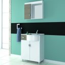 Ver imagem 1 de Gabinete para Banheiro com Espelheira Balcony Kit 065 Curvo (Não acompanha torneira)