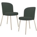 Ver imagem 1 de Kit 02 Cadeiras para Sala de Jantar Cozinha Estofada Gavi Arena L02 Linho Verde Musgo - Lyam Decor