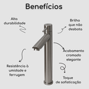Ver imagem 3 de Conjunto Banheiro Gabinete Suspenso Cuba Torneira Cromada Engate Valvula Sifao Completo