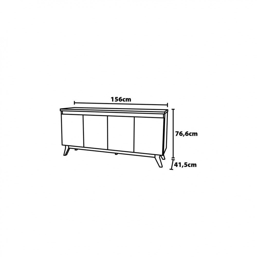 Buffet Speciale com 4 Portas e 2 Prateleiras Viero Móveis - 4