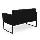 Ver imagem 4 de Kit 1 Sofá Namoradeira e 1 Poltrona Elisa Suede Preto Base Metálica Industrial Preto - D'Rossi
