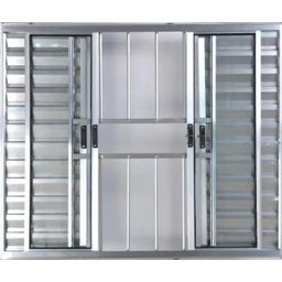 Janela Veneziana de Alumínio 6 Folhas 1,00 x 2,00 com Grade Cor Brilhante Linha All Modular - 3