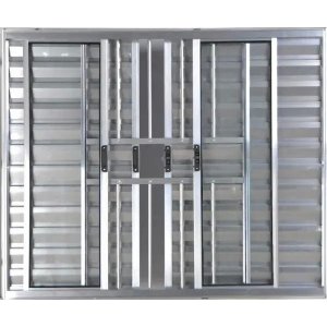 Janela Veneziana de Alumínio 6 Folhas 1,00 x 2,00 com Grade Cor Brilhante Linha All Modular
