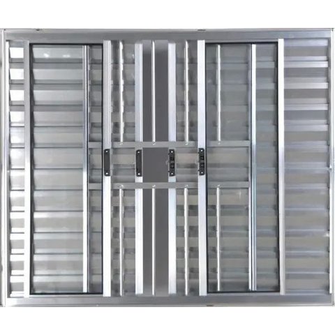 Janela Veneziana de Alumínio 6 Folhas 1,00 x 1,80 com Grade Cor Brilhante Linha All Modular