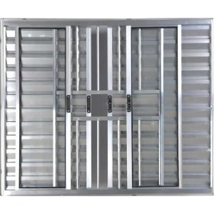 Janela de Alumínio Veneziana 6 Folhas Com Grade Anchieta Esquadrias 100 x 150cm