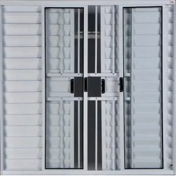 Janela Veneziana de Alumínio 6 Folhas 1,00 x 1,50 com Grade Cor Branco Linha All Modular - 2