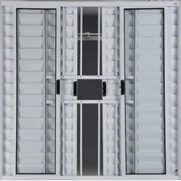 Janela Veneziana de Alumínio 6 Folhas 1,00 x 1,50 com Grade Cor Branco Linha All Modular - 1