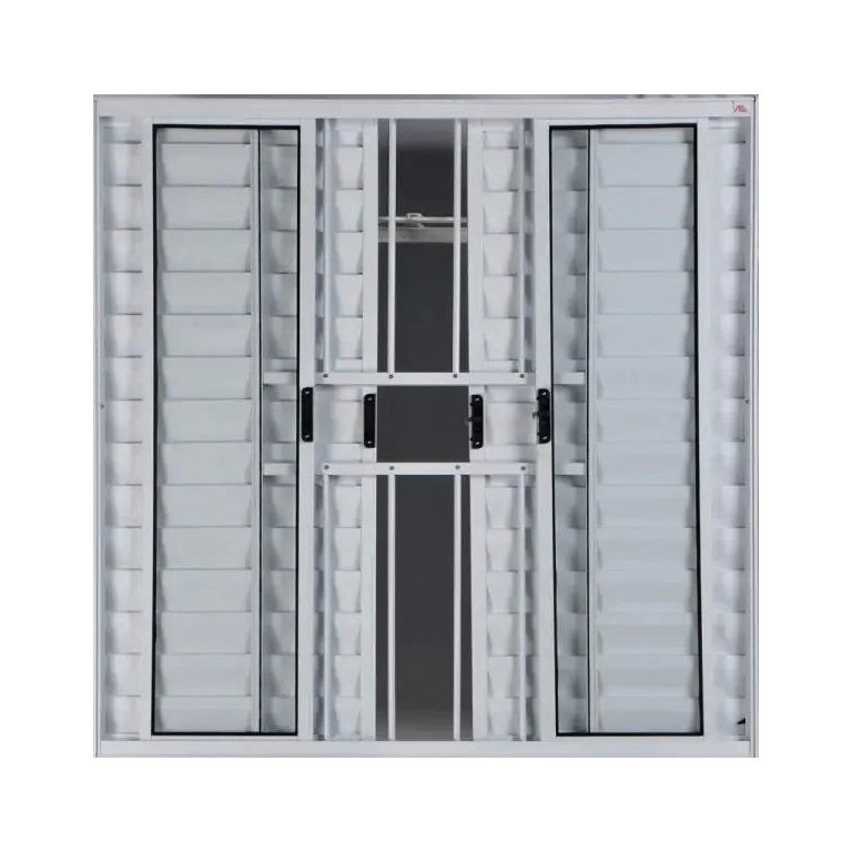 Janela Veneziana de Alumínio 6 Folhas 1,00 x 1,50 com Grade Cor Branco Linha All Modular