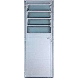 Porta de Alumínio Lambril Basculante Cor Branco 210 x 80 Direita Vidro Mini Boreal Linha All - 3