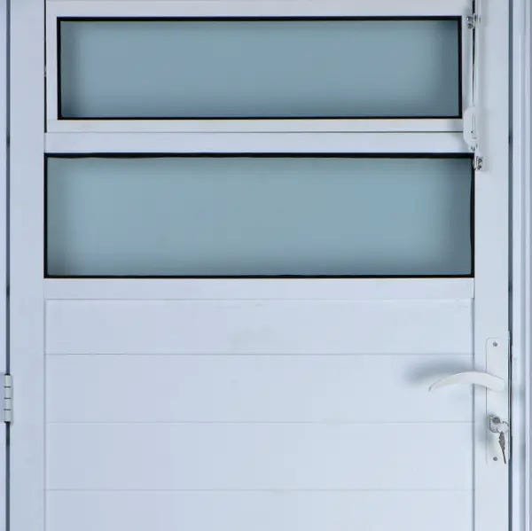 Porta de Alumínio Lambril Basculante Cor Branco 210 x 80 Direita Vidro Mini Boreal Linha All - 2