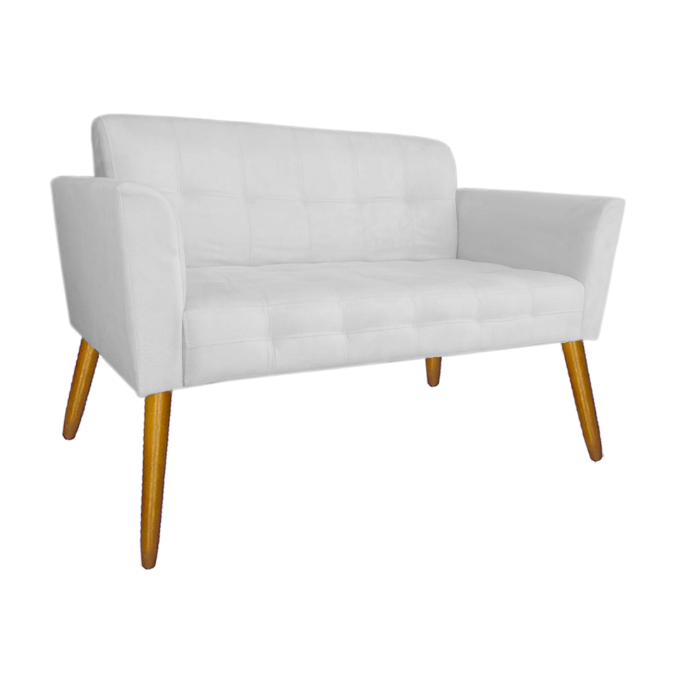 Namoradeira Decorativa Estofada Para Recepção Melissa Corano Branco - DL Decor - 2