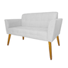 Namoradeira Decorativa Estofada Para Recepção Melissa Corano Branco - DL Decor - 3