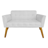 Namoradeira Decorativa Estofada Para Recepção Melissa Corano Branco - DL Decor - 1
