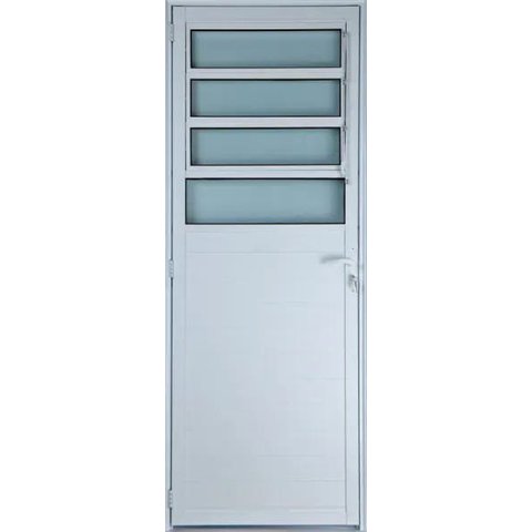 Porta de Aluminio Basculante Lambril Direita Linha Premium:2,10 X 0,70/branco