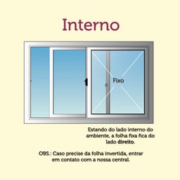 Vitro de Alumínio 2 Folhas 1,20 x 1,50 sem Grade Cor Branco Linha All Modular - 3
