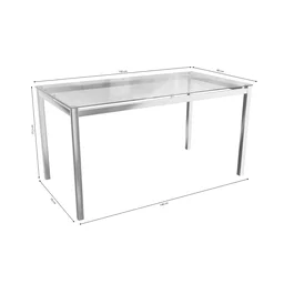 Conjunto Sala de Jantar Mesa Tampo de Vidro Retangular Reno e 6 Cadeiras Florença Crome - 7