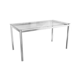 Conjunto Sala de Jantar Mesa Tampo de Vidro Retangular Reno e 6 Cadeiras Florença Crome - 4