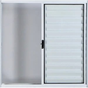 Janela Veneziana de Alumínio 3 Folhas 1,20 x 1,50 sem Grade Cor Branco Linha All Modular