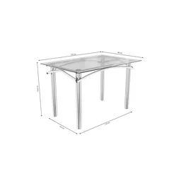 Mesa com Tampo de Vidro Retangular 120x80cm Elba Crome  - 2