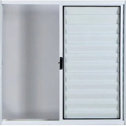 Janela Veneziana de Alumínio 3 Folhas 1,20 x 1,20 sem Grade Cor Branco Linha All Modular - 1