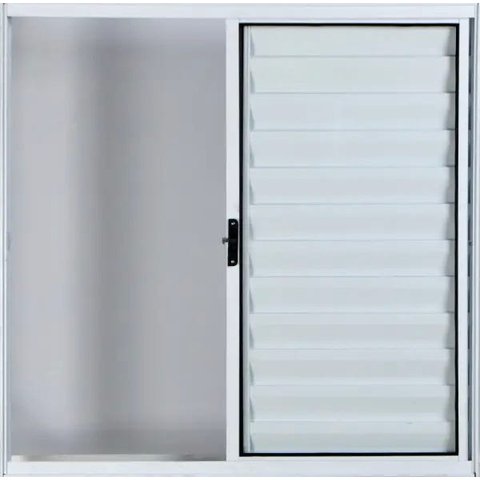 Janela Veneziana de Alumínio 3 Folhas 1,20 x 1,20 sem Grade Cor Branco Linha All Modular