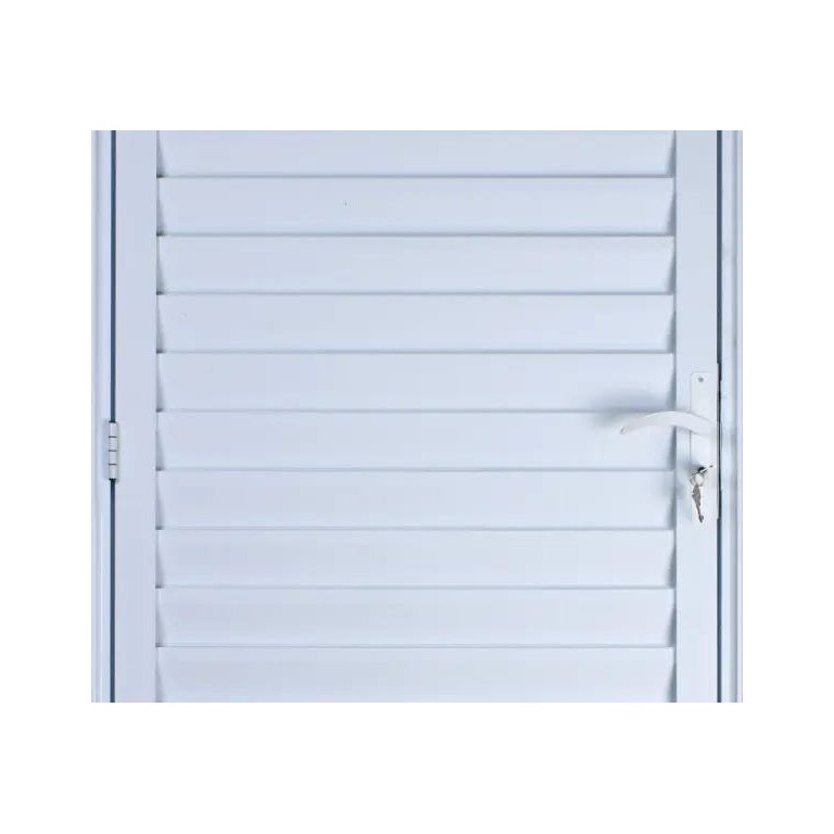 Porta de Alumínio Palheta Ventilada 210 x 80 Esquerda Linha All Soft Cor Branco