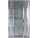 Ver imagem 1 de Porta de Alumínio de Correr Balcão 3 Folhas Móveis 210 x 150 Brilhante Linha 25 com Chave