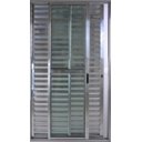 Ver imagem 2 de Porta de Alumínio de Correr Balcão 3 Folhas Móveis 210 x 150 Brilhante Linha 25 com Chave