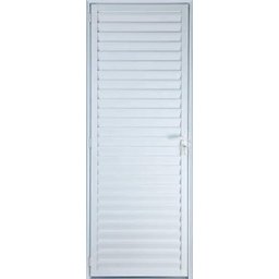 Porta de Aluminio Palheta Ventilada Esquerda Linha Premium:2,10 X 0,70/branco - 1