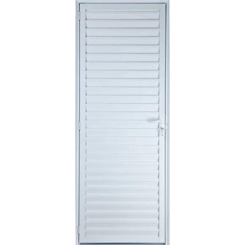 Porta de Aluminio Palheta Ventilada Esquerda Linha Premium:2,10 X 0,70/branco