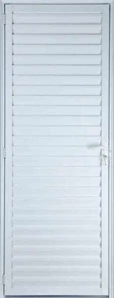 Porta de Alumínio Palheta Ventilada 210 x 70 Esquerda Linha All Soft Cor Branco