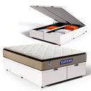 Ver imagem 1 de Cama Box Baú com Colchão Gazin de Molas Ensacadas Pillow Top Air Pro Queen 158cm