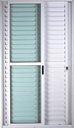 Ver imagem 2 de Porta de Alumínio de Correr Balcão 3 Folhas 210 x 150 Branco Linha 25 com Chave