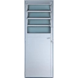 Porta de Alumínio Lambril Basculante Cor Branco 210 x 80 Esquerda Vidro Mini Boreal Linha All - 3