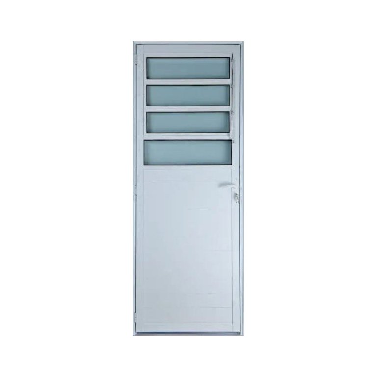 Porta de Alumínio Lambril Basculante Cor Branco 210 x 80 Esquerda Vidro Mini Boreal Linha All Porta de Alumínio Lambril Basculante Cor Branco 210 x 80 Esquerda Vidro Mini Boreal Linha All