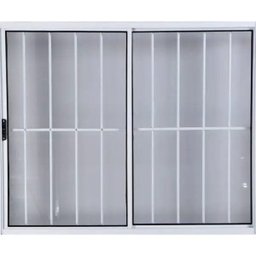 Vitro de Aluminio 2 Folhas Com Grade Anchieta Esquadrias 100 x 100cm - 1 Vitro de Aluminio 2 Folhas Com Grade Anchieta Esquadrias 100 x 100cm - 1