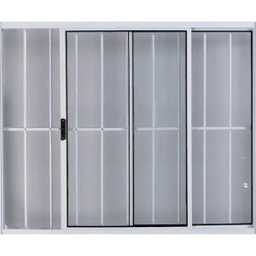 Vitro de Aluminio 2 Folhas Com Grade Anchieta Esquadrias 100 x 100cm - 2 Vitro de Aluminio 2 Folhas Com Grade Anchieta Esquadrias 100 x 100cm - 2