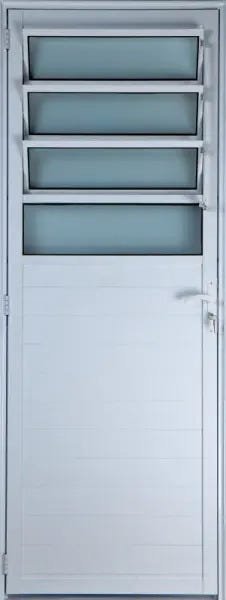 Porta de Alumínio Lambril Basculante Cor Branco 210 x 100 Direita Vidro Mini Boreal Linha All - 3