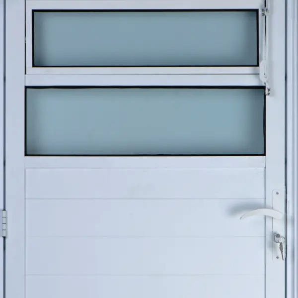 Porta de Alumínio Lambril Basculante Cor Branco 210 x 100 Direita Vidro Mini Boreal Linha All - 2
