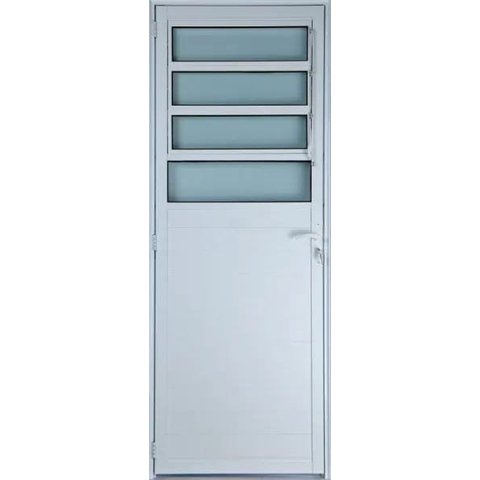 Porta de Aluminio Basculante Lambril Direita Linha Premium:2,10 X 0,90/branco