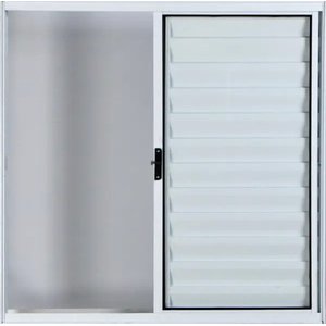 Janela de Alumínio Veneziana 3 Folhas Sem Grade Anchieta Esquadrias 100 x 100cm