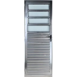 Porta de Alumínio Basculante Cor Brilhante 210 x 100 Direita Vidro Mini Boreal Linha All Soft - 1