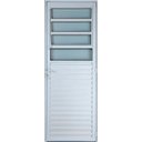 Ver imagem 1 de Porta de Alumínio Basculante Cor Branco 210 x 100 Direita Vidro Mini Boreal Linha All Soft